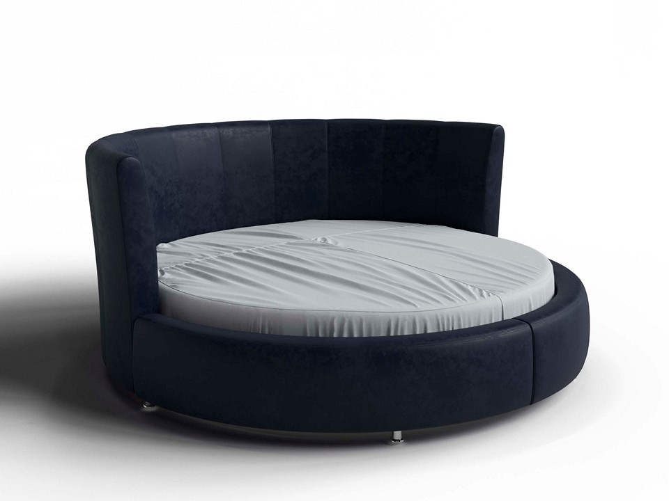 Мягкая Кровать Орматек Luna Ткань Микровелюр Laska 32 Синий кит 230x230 188380₽